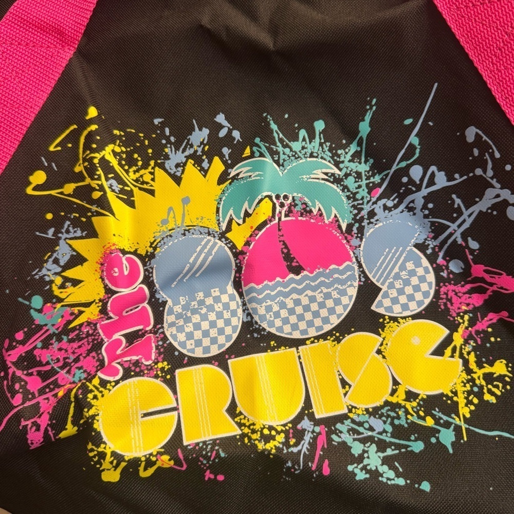 NEW 1980's Cruise Themed Duffel Bag Tote Costume Theme Party 80's Neon 80’s NWOT - Picture 3 of 15